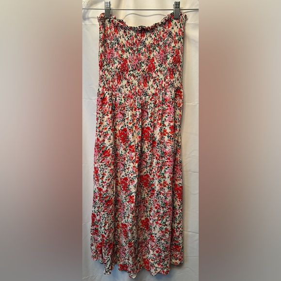 Lulus View from the Meadow White Floral Print Strapless Midi Dress - Picture 3 of 8